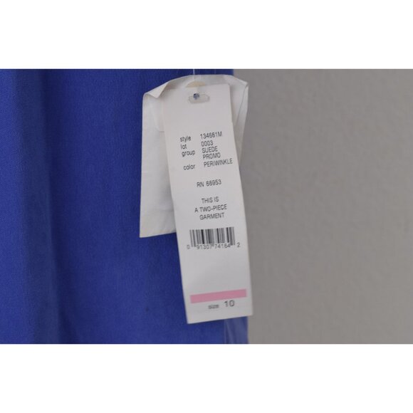 Vintage 90s Deadstock Periwrinkle  Poly/Spandex 2 pc Skirt +‎ Jacket Set - Picture 7 of 10